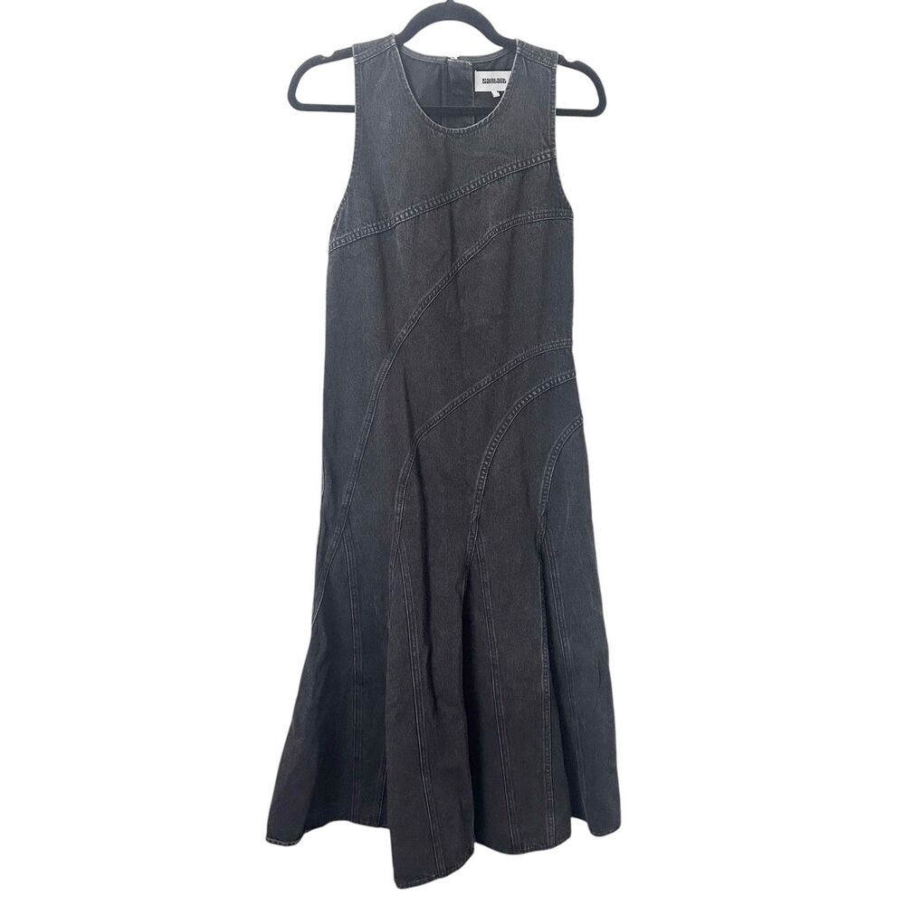SAINT ART‎ Denim Sleeveless Maxi Dress Faded Black Small